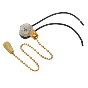 Выключатель для настенного светильника c проводом и деревянным наконечником «Gold», индивидуальная упаковка, 1шт. REXANT