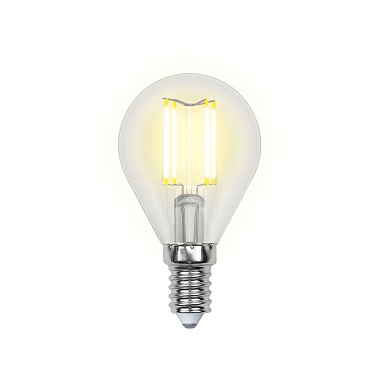 LED-G45-6W/WW/E14/CL GLA01TR Лампа светодиодная. Форма "шар", прозрачная. Серия Air. Теплый белый свет (3000K). Картон. ТМ Uniel, шк 4690485093138
